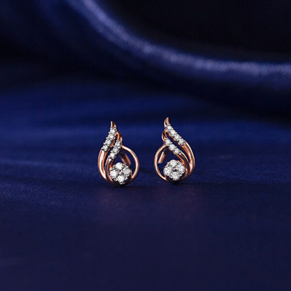 Delicate Dewdrop Diamond Stud Earrings